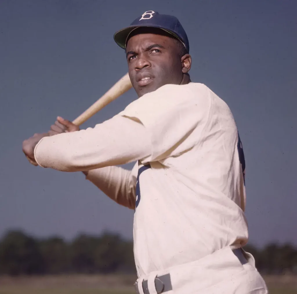 american baseball player jackie robinson c1947 brooklyn dodgers